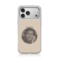 Black spiral world map with O medo me facina Phone Case