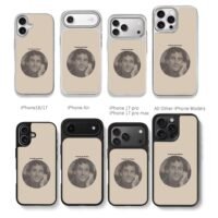 Black spiral world map with O medo me facina Phone Case