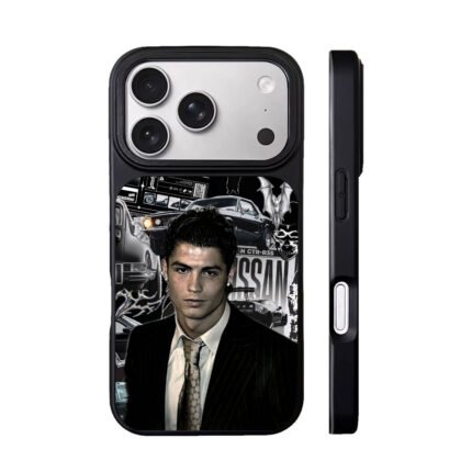 C Ronaldo in suit with Porsche supercar collage Phone Case