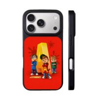 Alvin Chipmunks trio with golden A red backdrop Phone Case