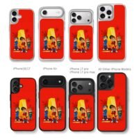 Alvin Chipmunks trio with golden A red backdrop Phone Case
