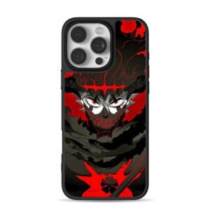 Black Clover Asta devil form four leaf clover red black anime art Phone Case