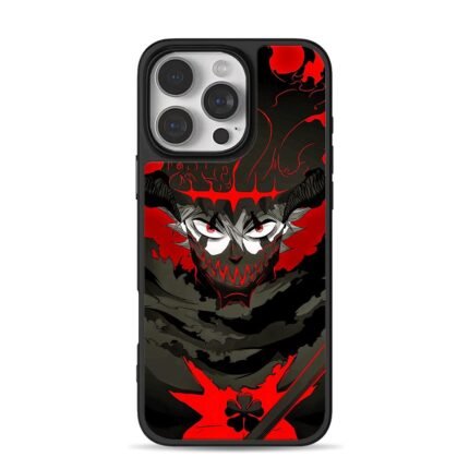 Black Clover Asta devil form four leaf clover red black anime art Phone Case