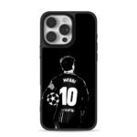 Black white Messi 10 UCL football back art Phone Case