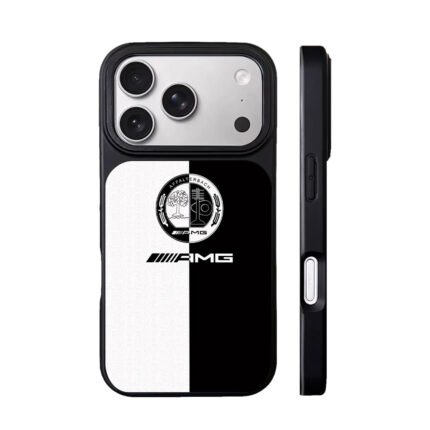 Black white split AMG Affalterbach logo design Phone Case