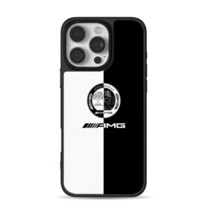Black white split AMG Affalterbach logo design Phone Case
