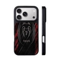 ACM Milan 1899 No7 football club badge on red black jersey pattern Phone Case