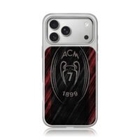ACM Milan 1899 No7 football club badge on red black jersey pattern Phone Case