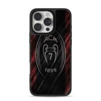 ACM Milan 1899 No7 football club badge on red black jersey pattern Phone Case
