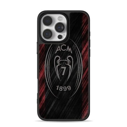 ACM Milan 1899 No7 football club badge on red black jersey pattern Phone Case