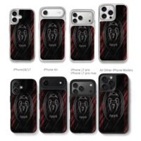 ACM Milan 1899 No7 football club badge on red black jersey pattern Phone Case