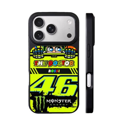 Cartoon MotoGP rider Rossi VR46 with Monster Energy Phone Case