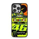 Cartoon MotoGP rider Rossi VR46 with Monster Energy Phone Case