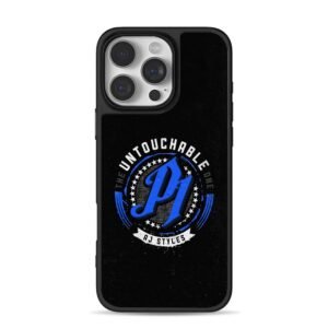 AJ Styles blue P1 vintage badge with The Untouchable One text Phone Case