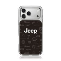Big central Jeep text Willys Overland pattern dark brown Phone Case