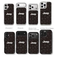 Big central Jeep text Willys Overland pattern dark brown Phone Case