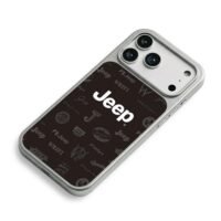 Big central Jeep text Willys Overland pattern dark brown Phone Case
