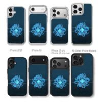 Blue octopus mandala four leaf clover constellation Phone Case