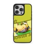Bowser Jr from Super Mario with Smash logo on lime green background Phone Case