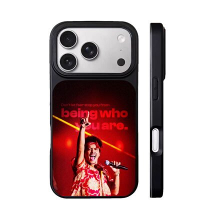 Bruno Mars singing on stage with motivational quote Phone Case