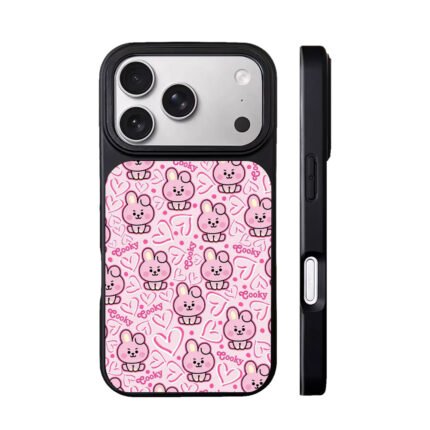 BT21 Cooky pink bunny and heart repeat pattern Phone Case