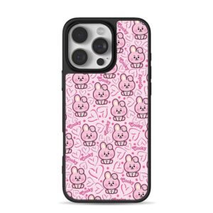 BT21 Cooky pink bunny and heart repeat pattern Phone Case
