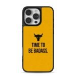 Brahma Bull skull TIME TO BE BADASS yellow art Phone Case
