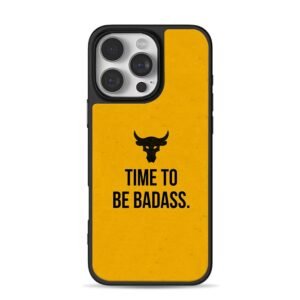 Brahma Bull skull TIME TO BE BADASS yellow art Phone Case