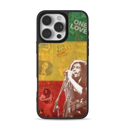 Bob Marley one love retro reggae music collage print Phone Case
