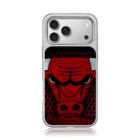 Chicago Bulls angry red bull head with honeycomb pattern background Phone Case