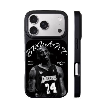 Black white Kobe Bryant Lakers 24 Black Mamba art Phone Case