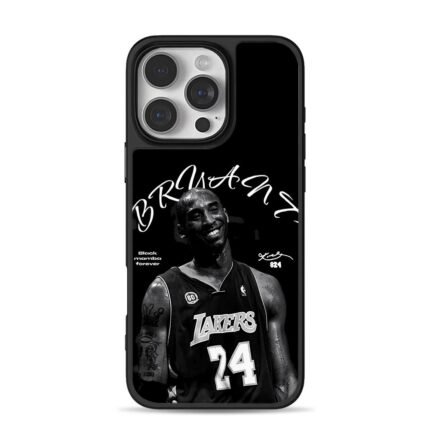 Black white Kobe Bryant Lakers 24 Black Mamba art Phone Case
