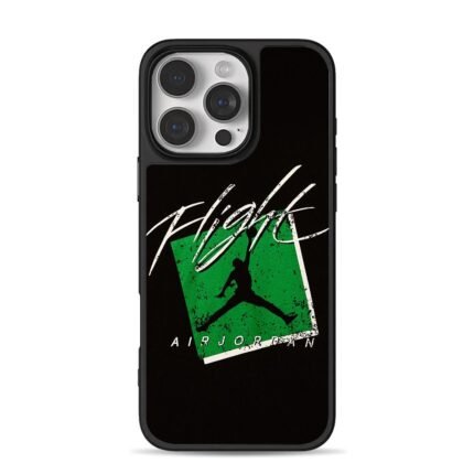 Air Jordan Flight jumpman dunk on green square Phone Case