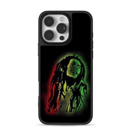 Bob Marley stencil art with rasta red yellow green gradient Phone Case