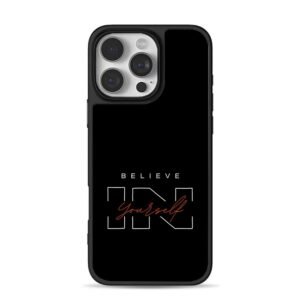 Believe In Yourself minimalist inspirational text art Phone Case