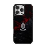 AC Milan FC logo on black red grunge backdrop Phone Case