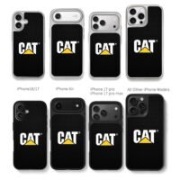CAT logo with yellow triangle on black honeycomb Phone Case