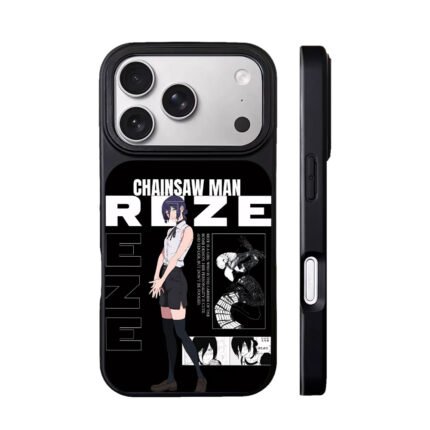 Chainsaw Man Reze anime girl, bomb demon and manga panels Phone Case