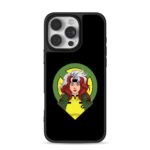 Cartoon Rogue from XMen with red and white hair and X emblem Phone Case