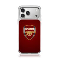 Arsenal FC cannon logo on maroon background Phone Case