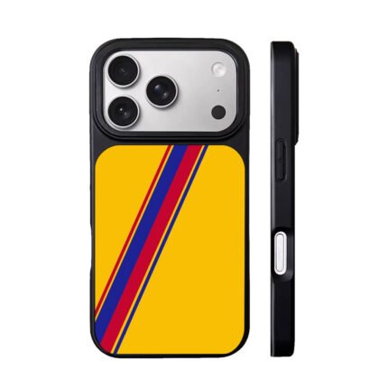 AS Roma wolf logo yellow background red blue diagonal stripe pattern Phone Case