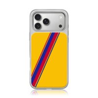AS Roma wolf logo yellow background red blue diagonal stripe pattern Phone Case