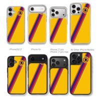 AS Roma wolf logo yellow background red blue diagonal stripe pattern Phone Case
