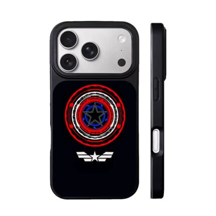 Captain America style star shield and wings logo Phone Case