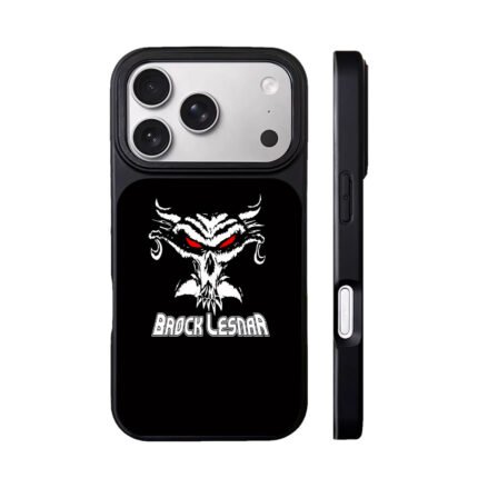 Brock Lesnar text horned demon skull red eyes Phone Case