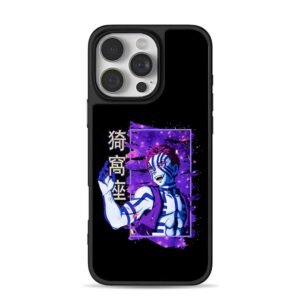 Akaza Demon Slayer anime with purple nebula frame Phone Case