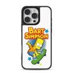 Bart Simpson skateboarding with text and stars Phone Case