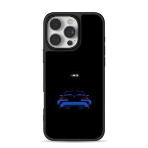 BMW M3 blue rear sports car silhouette Phone Case