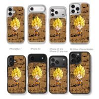 Chibi Super Saiyan Goku on DB manga background Phone Case