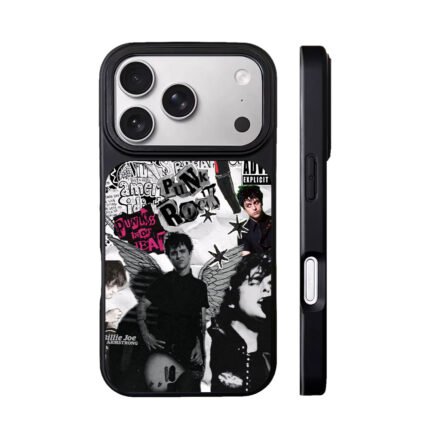Billie Joe Armstrong punk rock graffiti collage print Phone Case